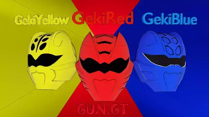 Helmet GEKI Red-Blue-Yellow