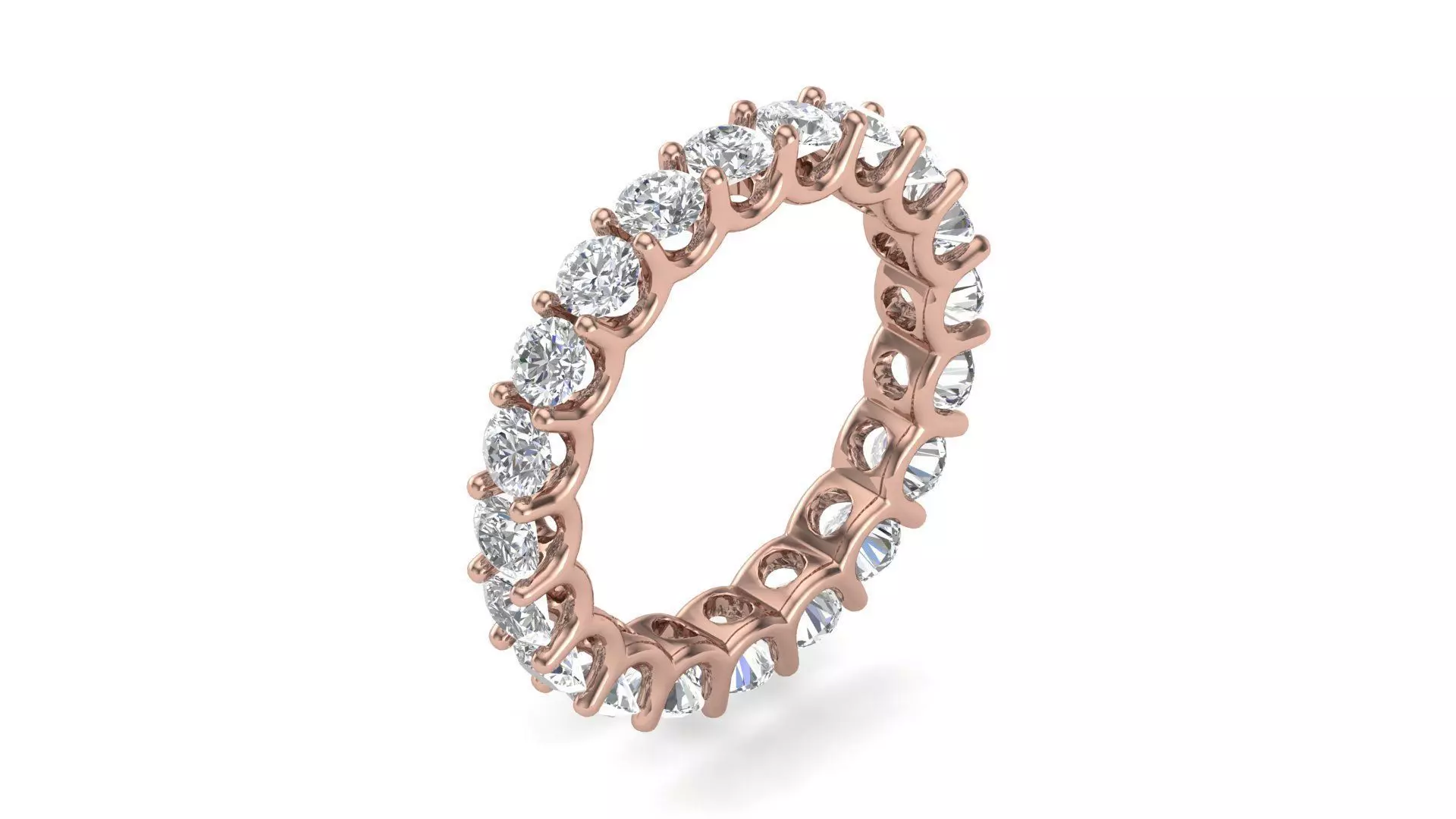 U Shaped Eternity Ring 3 point 3 mm stone size swiss 12 and EU52 3D print model