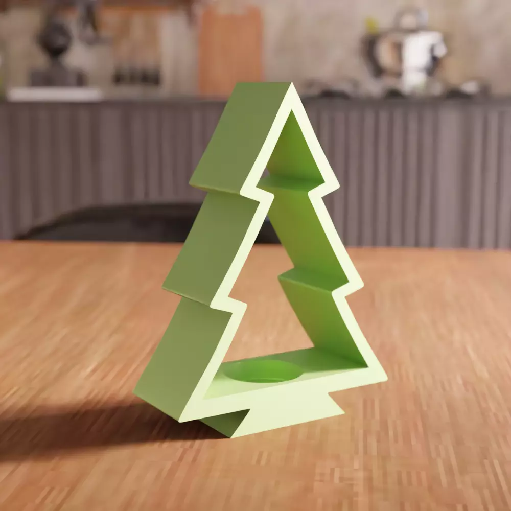 Christmas Tree Tea Light Holder - 244 3D print model_0