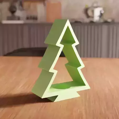 Christmas Tree Tea Light Holder - 244 3D print model