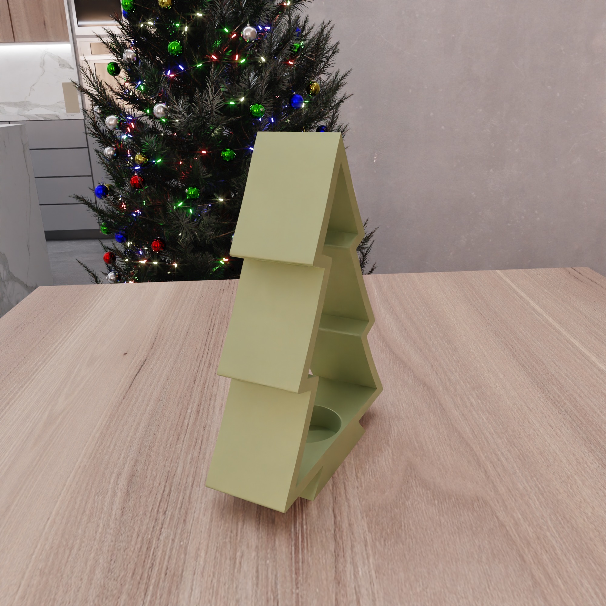 Christmas Tree Tea Light Holder - 244 3D print model_12