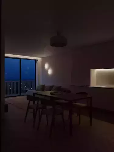 Apartment living room rendering