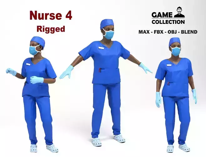 Nurse 4 - Hospital Low-poly 3D model