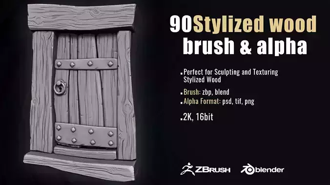 Stylized Wood Brushes-Vol01