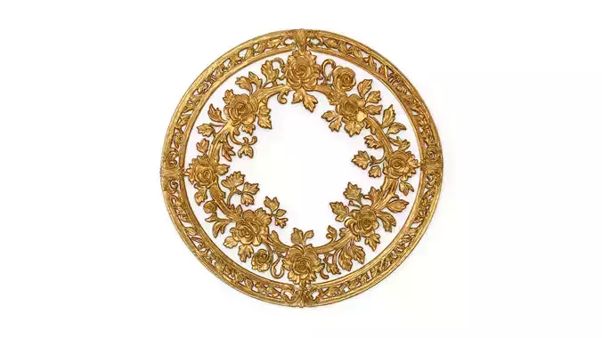 Classic circular carved decor ornament 16