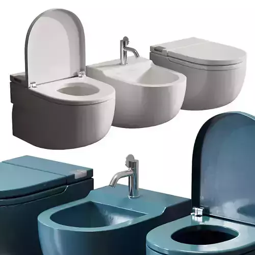 In-Tank  Wall-hung toilet with integrated tank and Agape Limon 