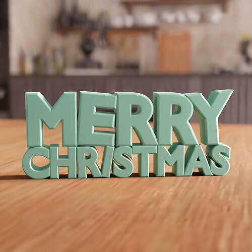 Merry Christmas Text - 239 3D print model