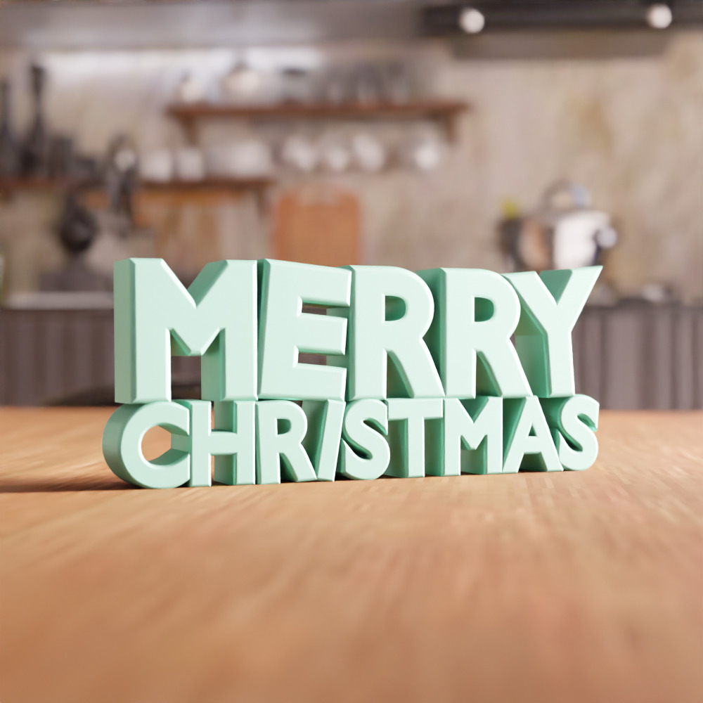 Merry Christmas Text - 239 3D print model_7