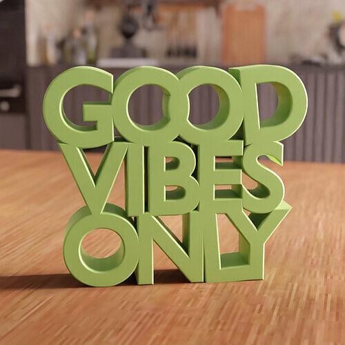 Good Vibes Only Text - 234 3D print model