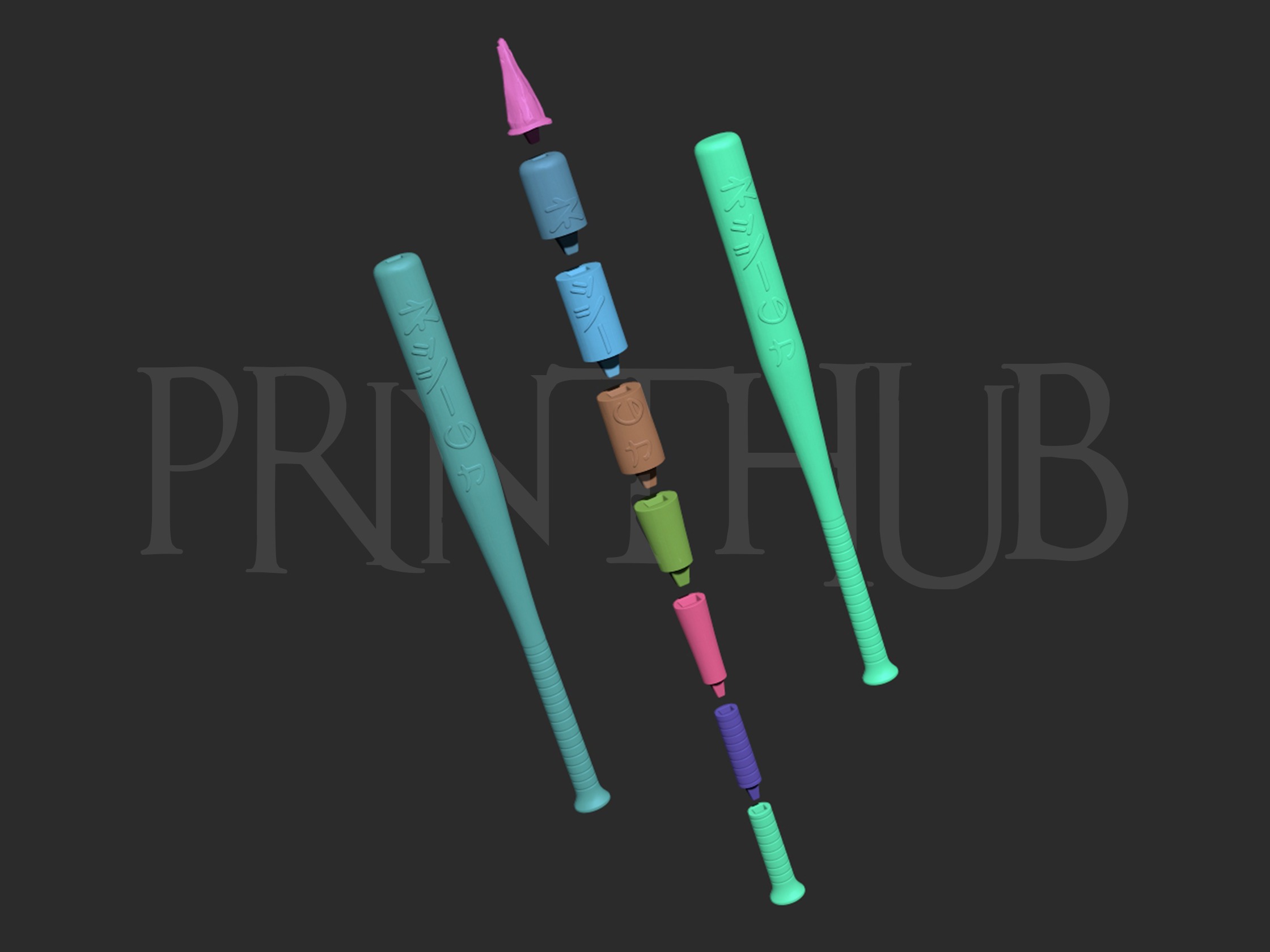 Dandadan Seiko Ayase Bat for cosplay V 2 3D print model_4