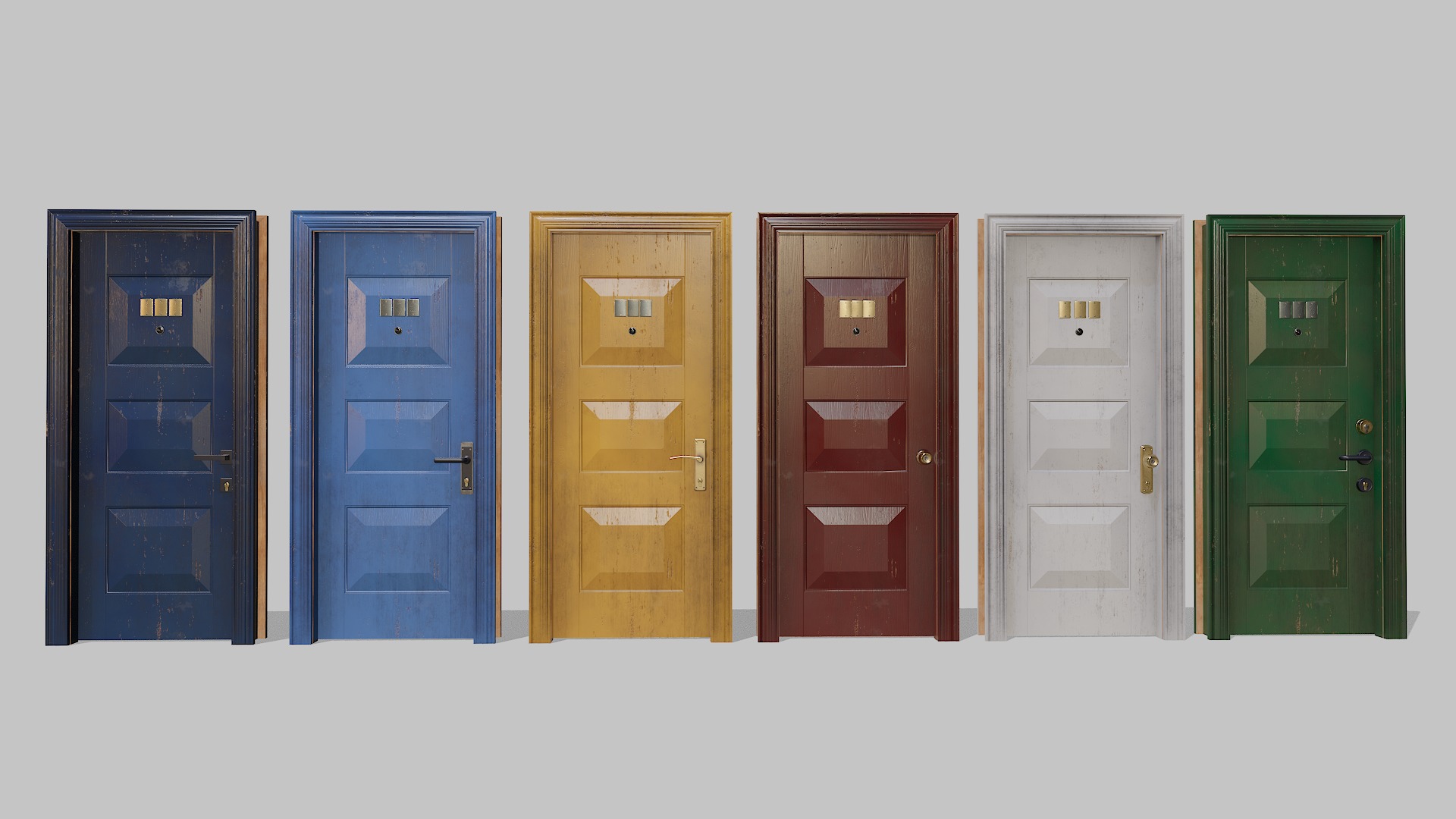 Doors big pack Low-poly 3D model_20