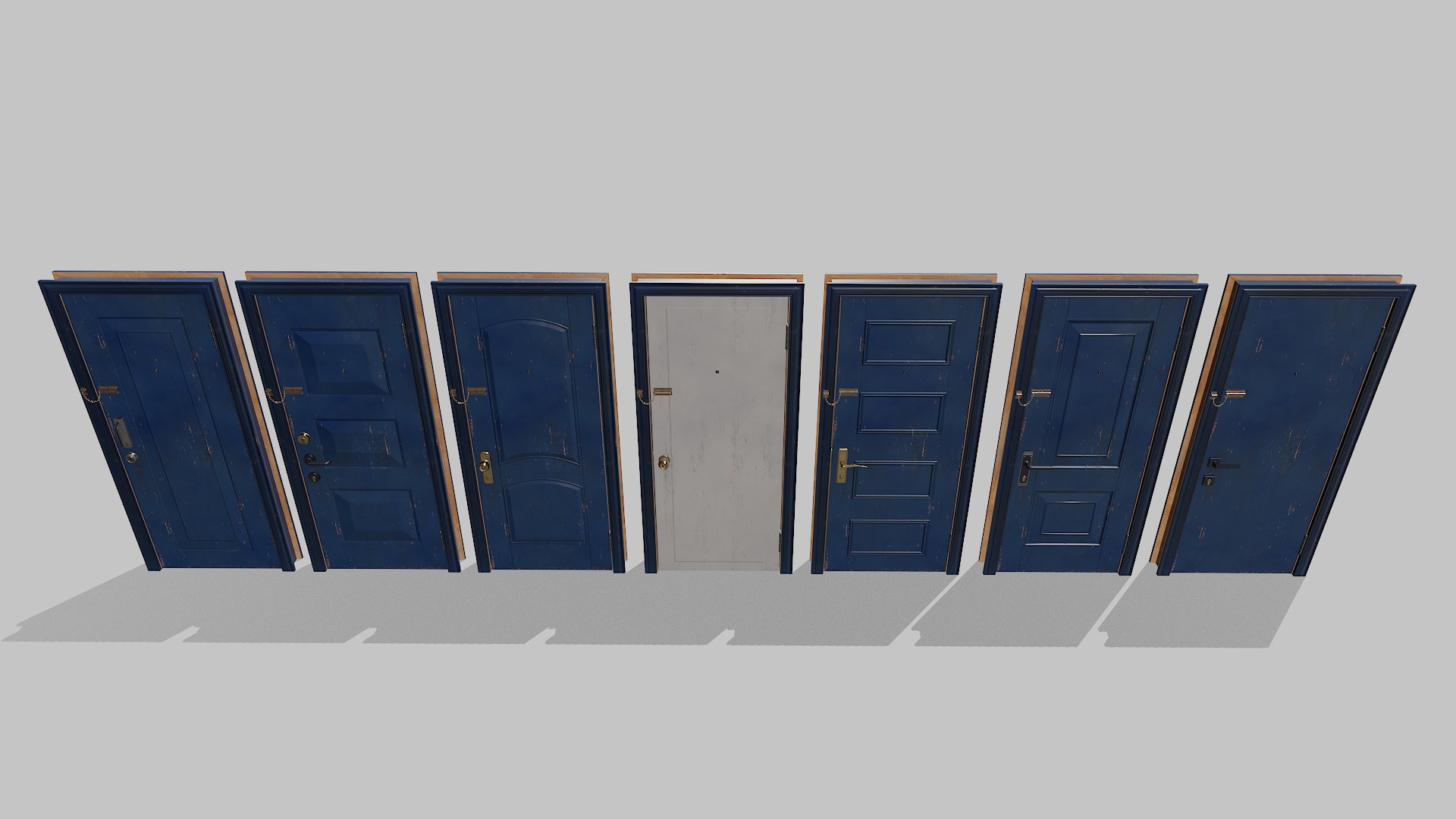 Doors big pack Low-poly 3D model_13