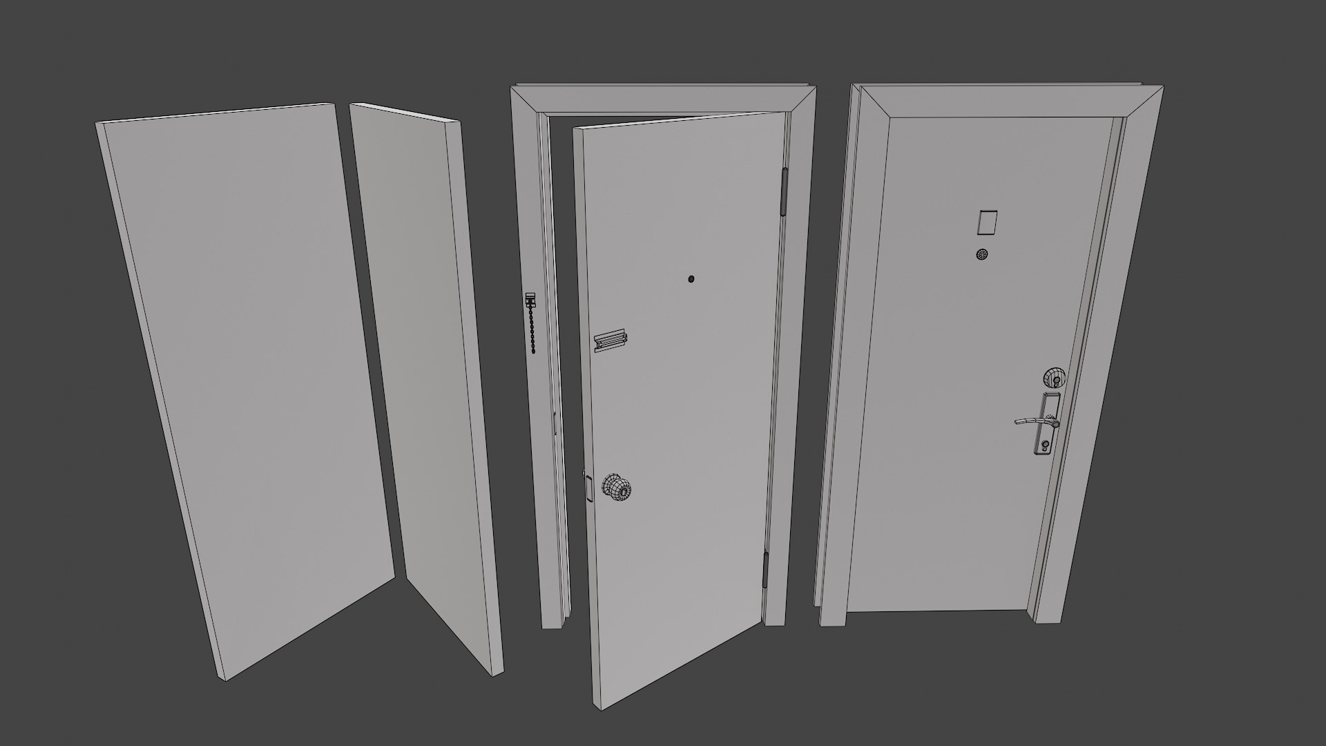Doors big pack Low-poly 3D model_28