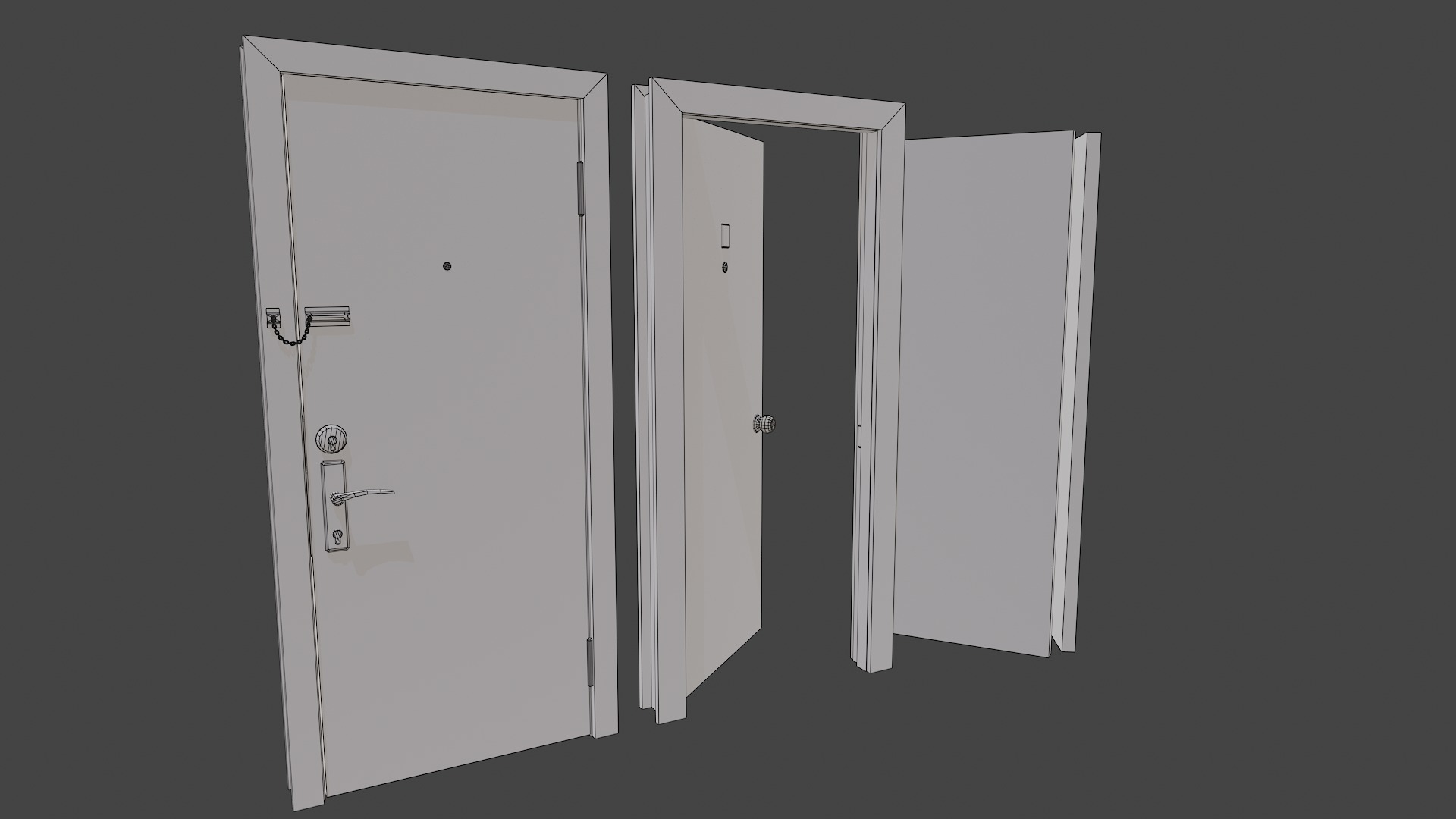 Doors big pack Low-poly 3D model_26