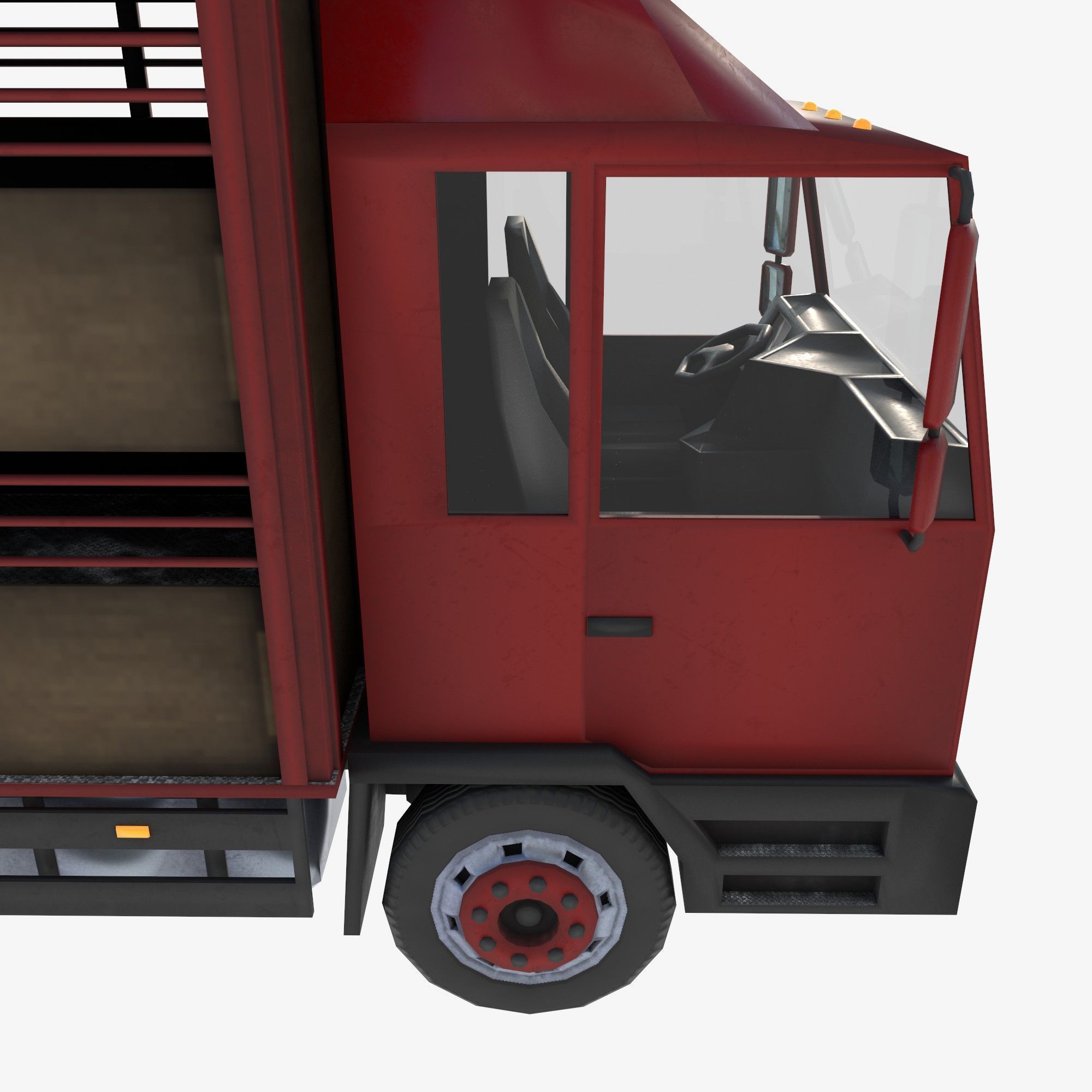 cattle truck Low-poly 3D model_6