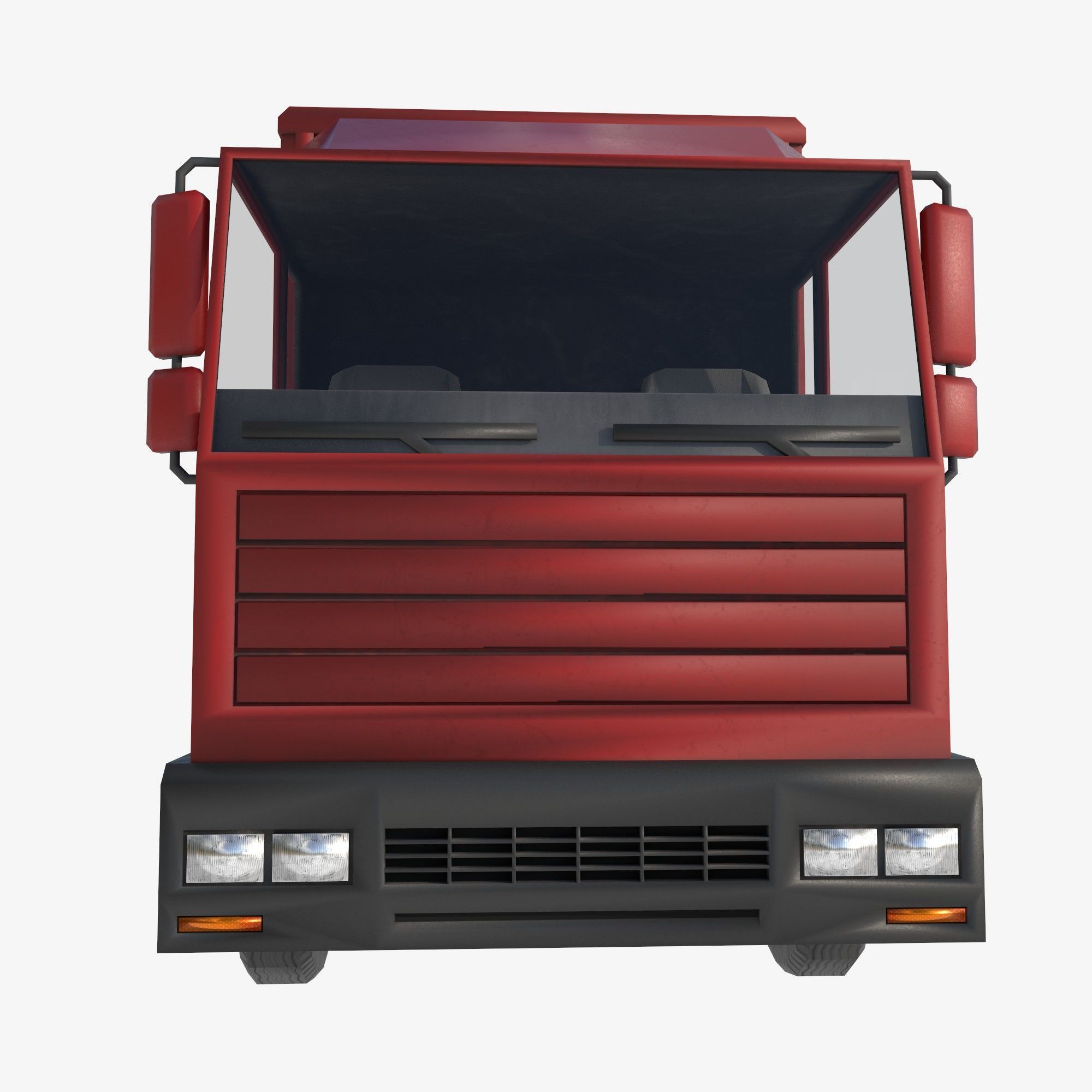cattle truck Low-poly 3D model_8