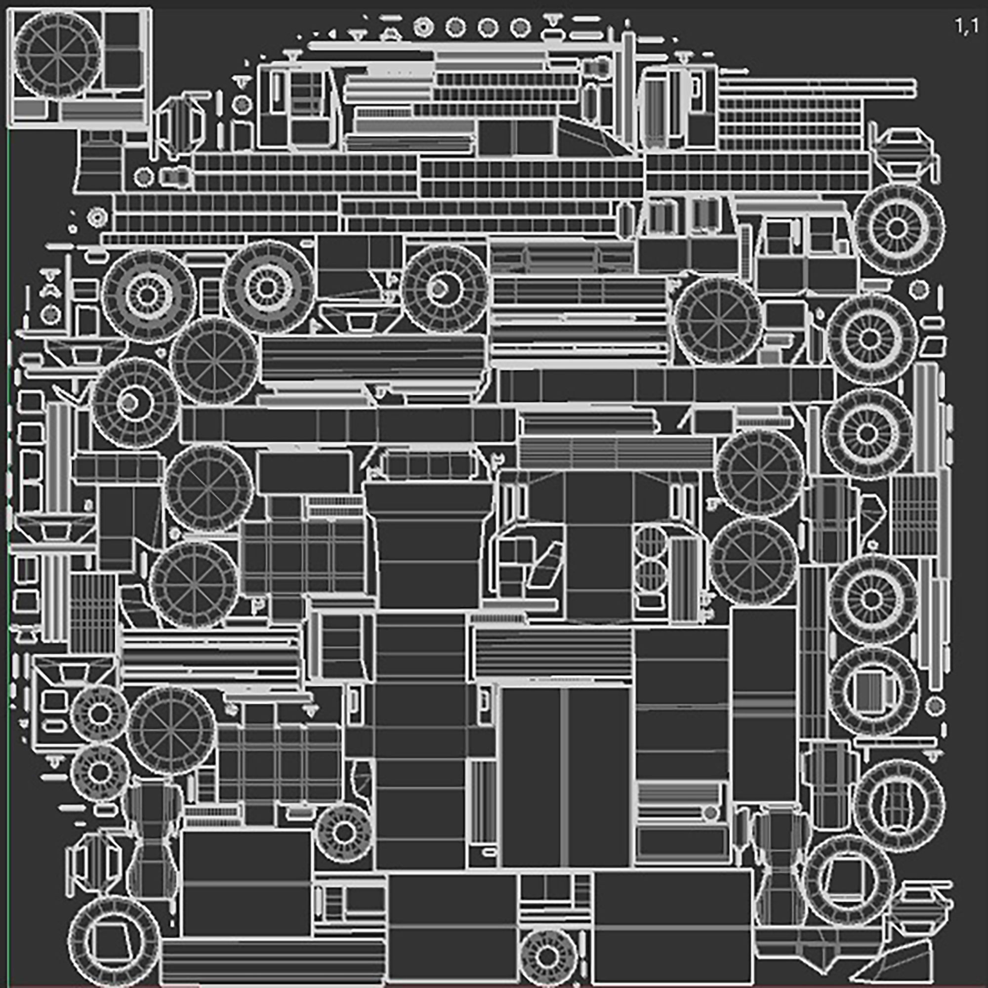cattle truck Low-poly 3D model_17