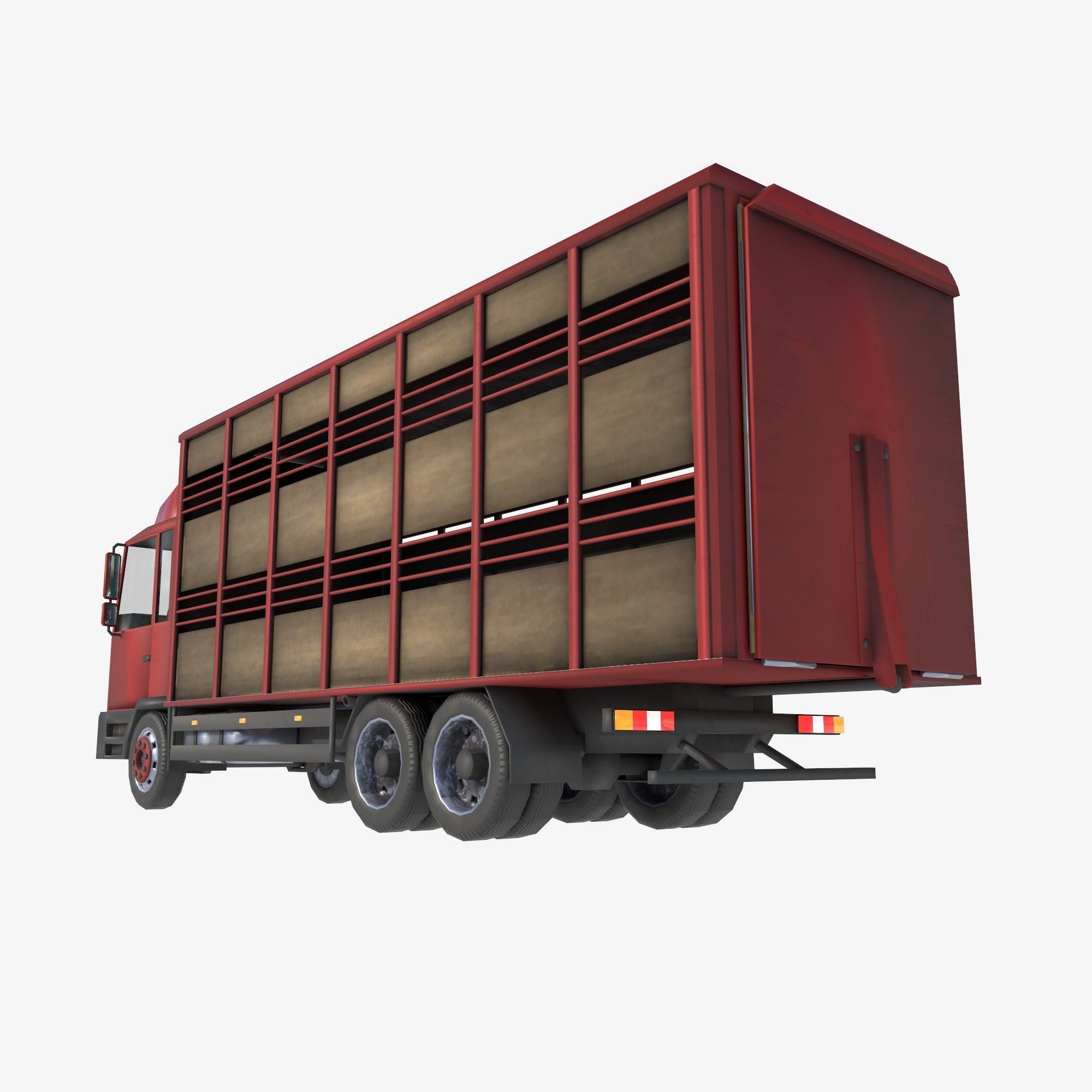 cattle truck Low-poly 3D model_3