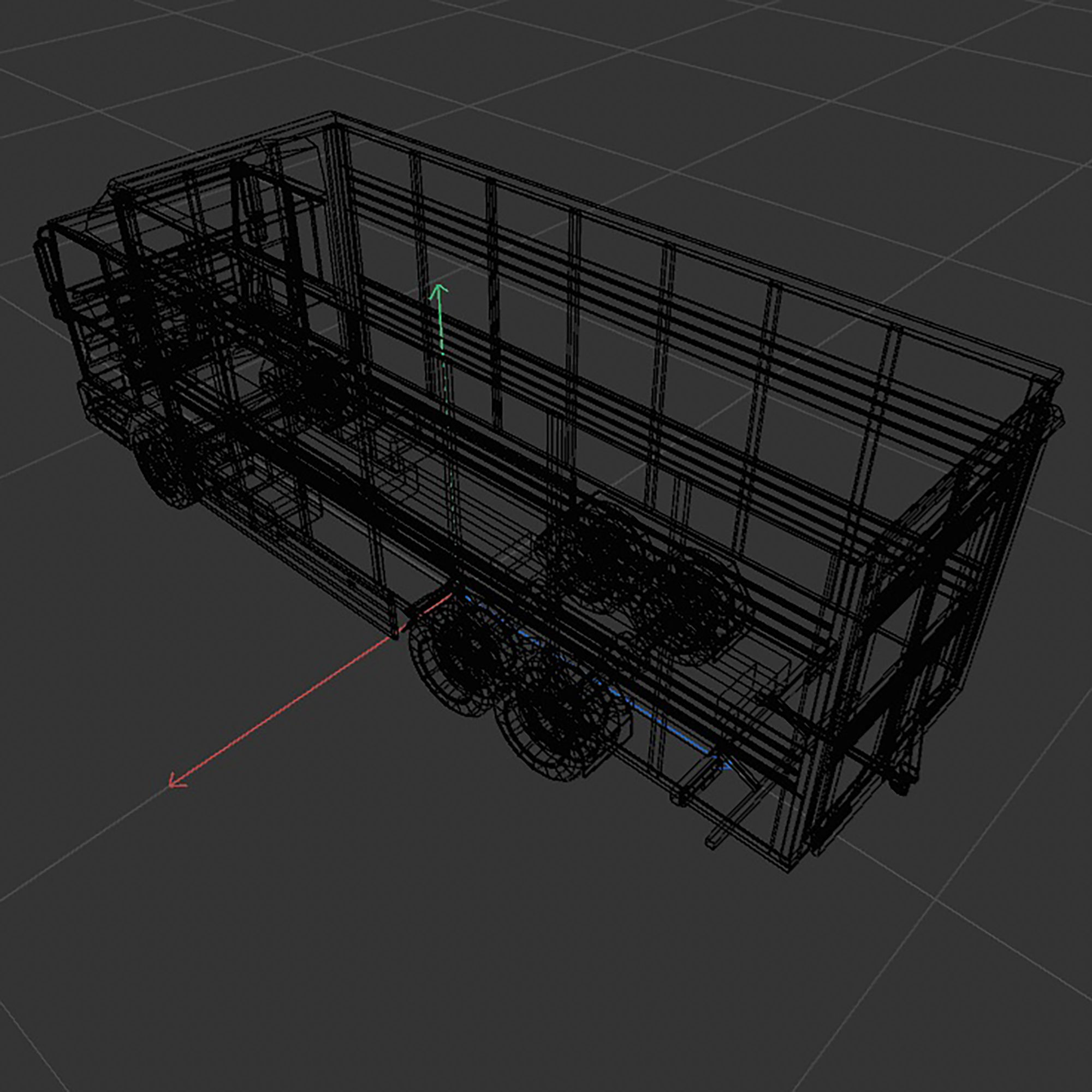 cattle truck Low-poly 3D model_14