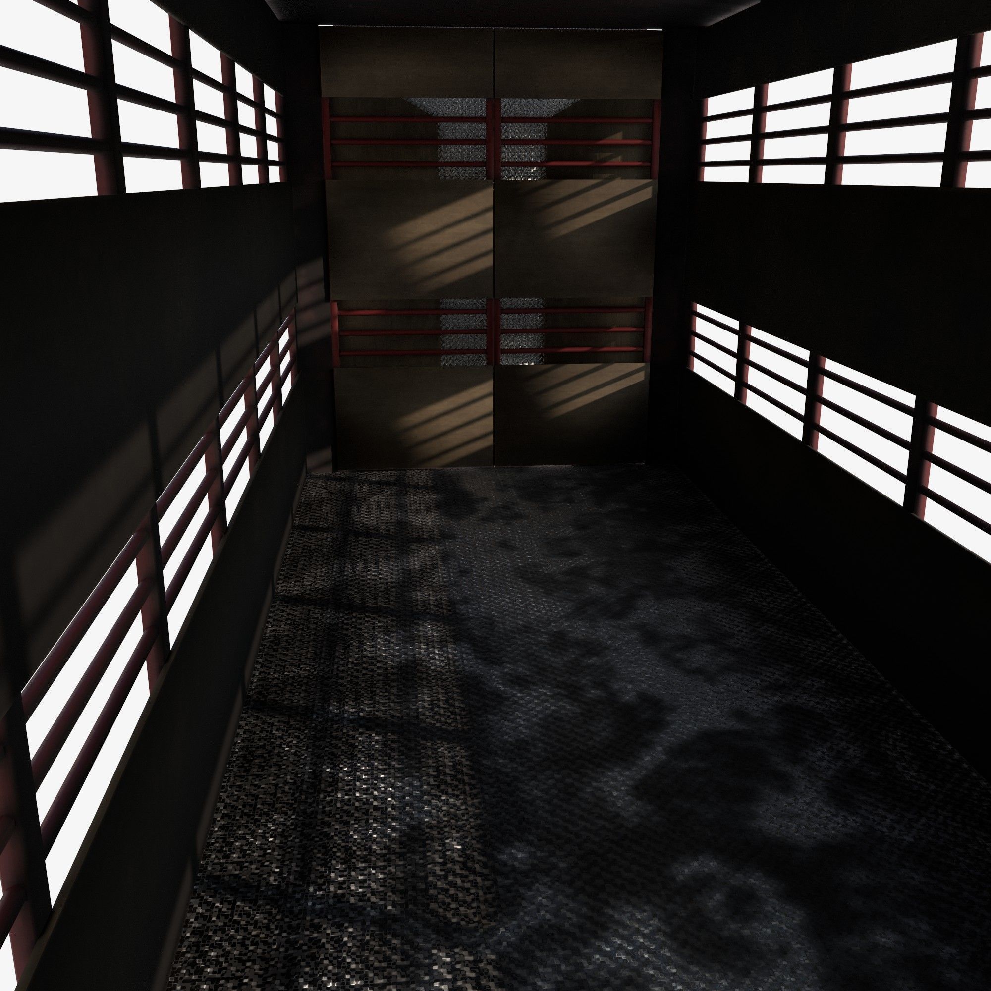 cattle truck Low-poly 3D model_7