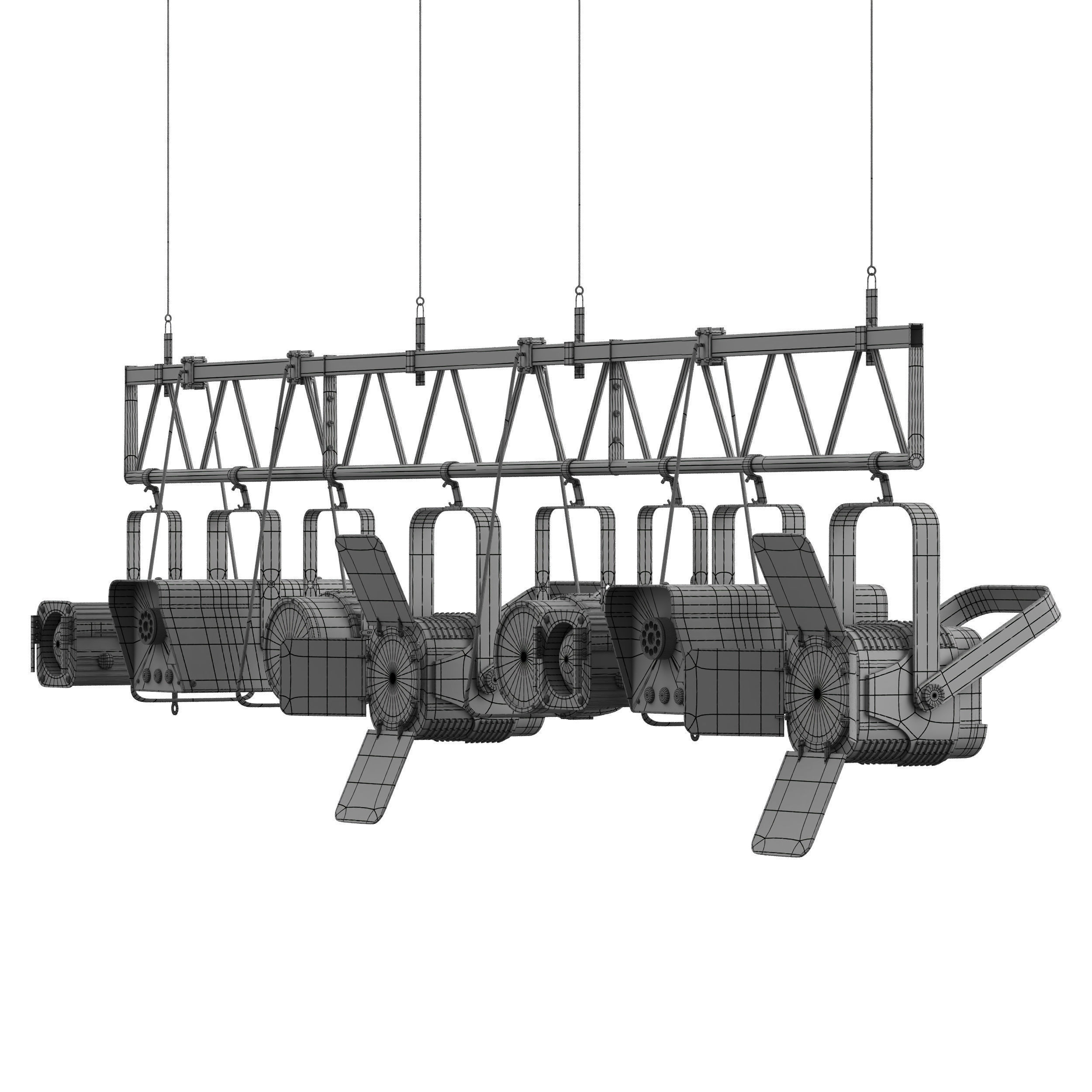Soft theater farm with lighting equipment Low-poly 3D model_30