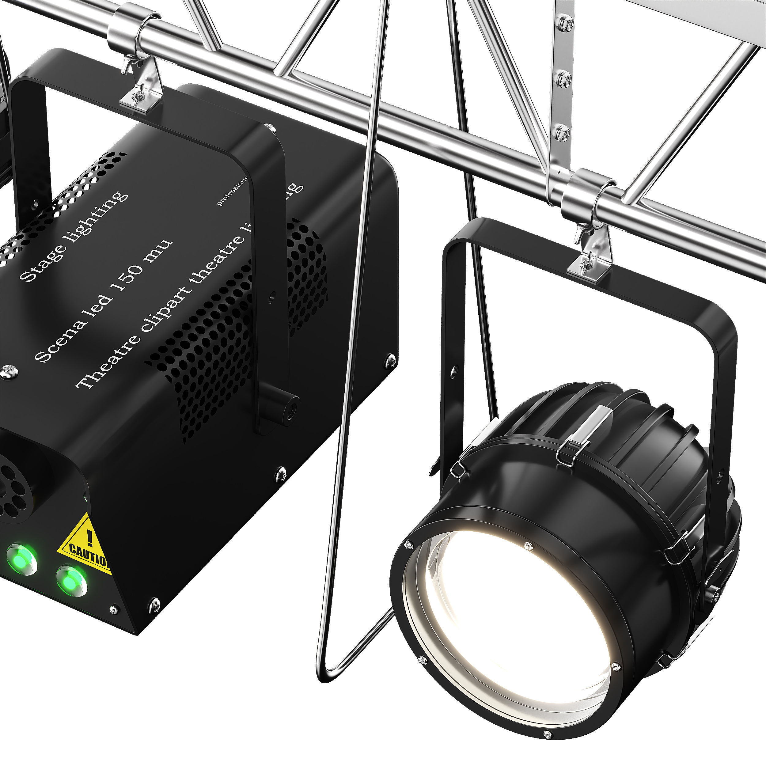 Soft theater farm with lighting equipment Low-poly 3D model_26