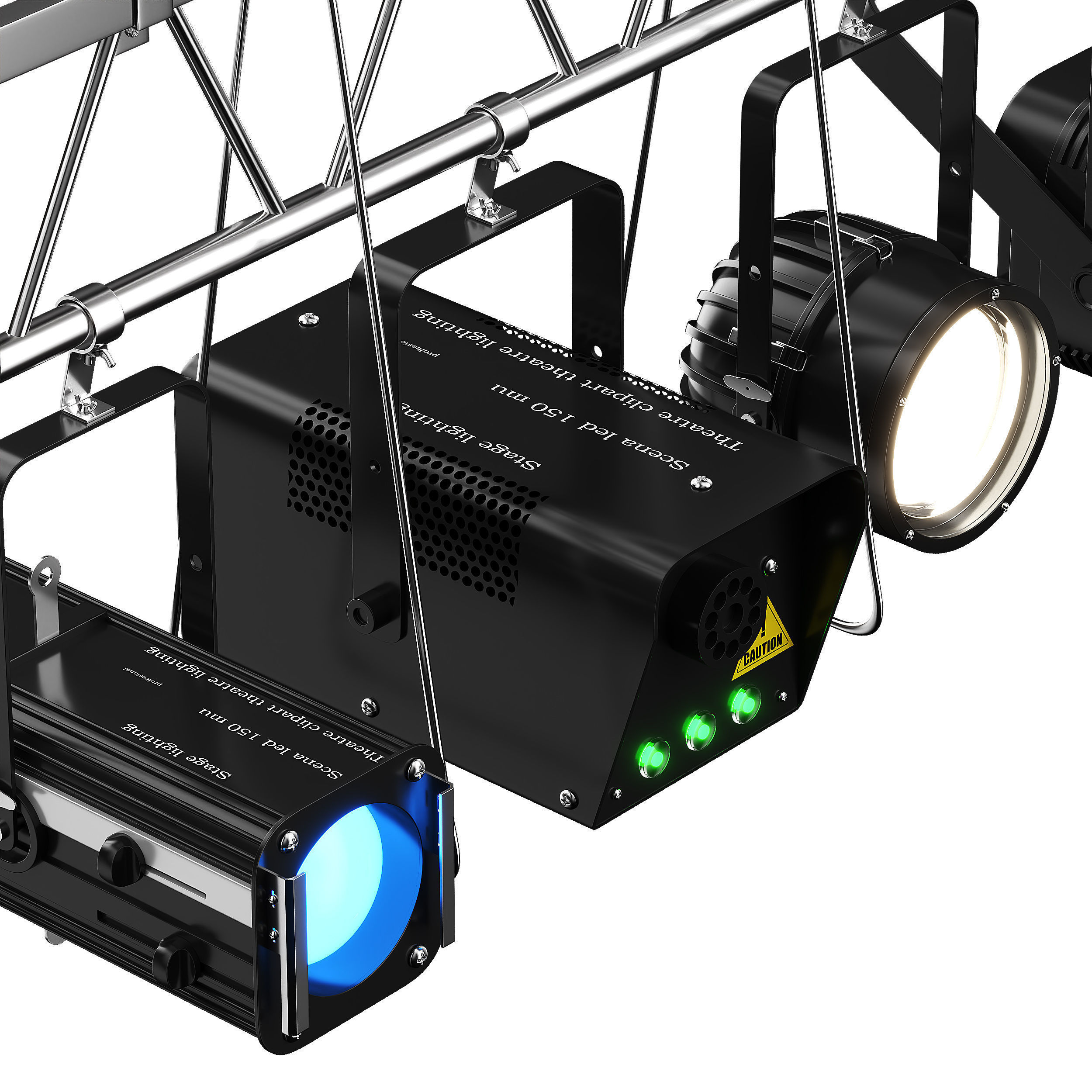 Soft theater farm with lighting equipment Low-poly 3D model_15