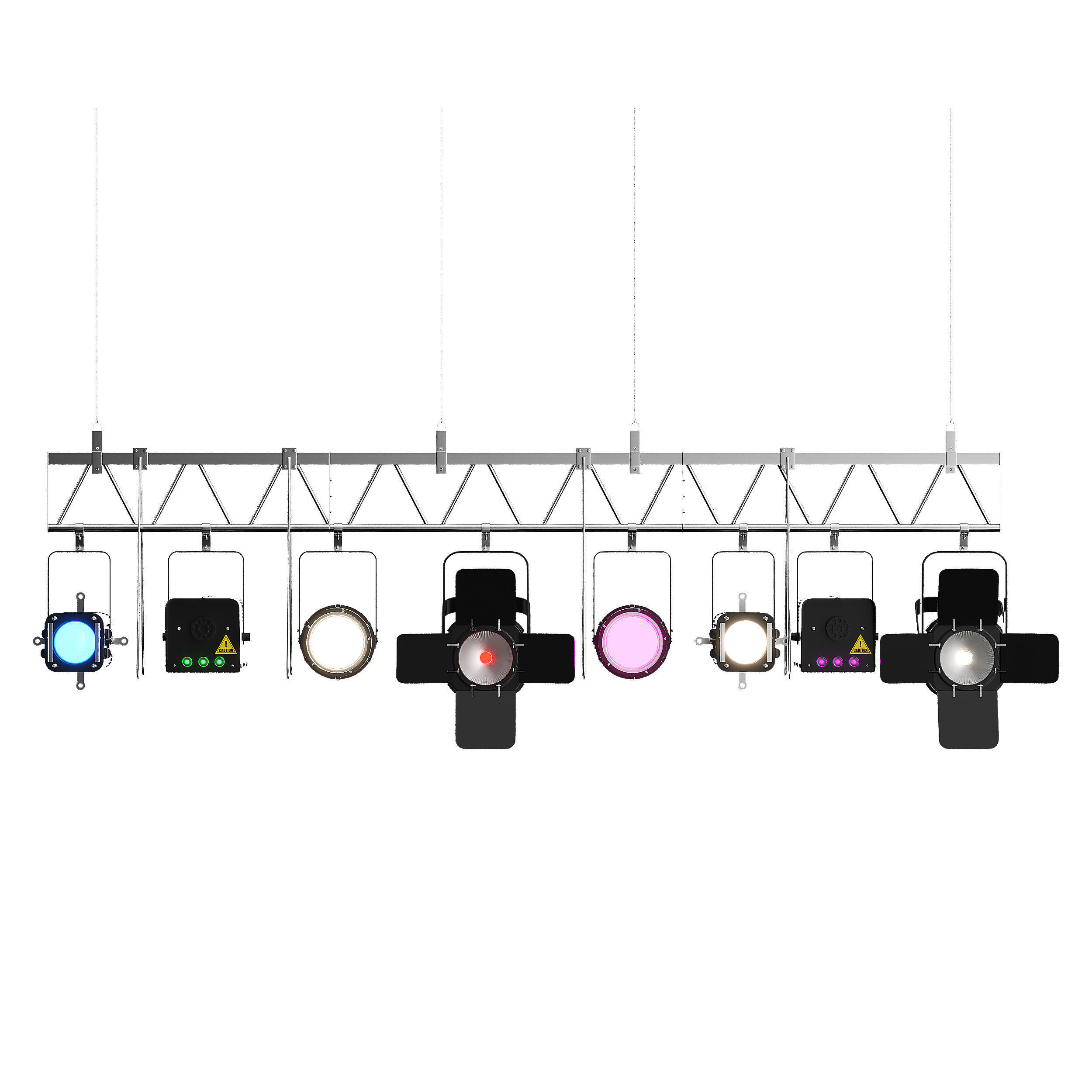 Soft theater farm with lighting equipment Low-poly 3D model_14