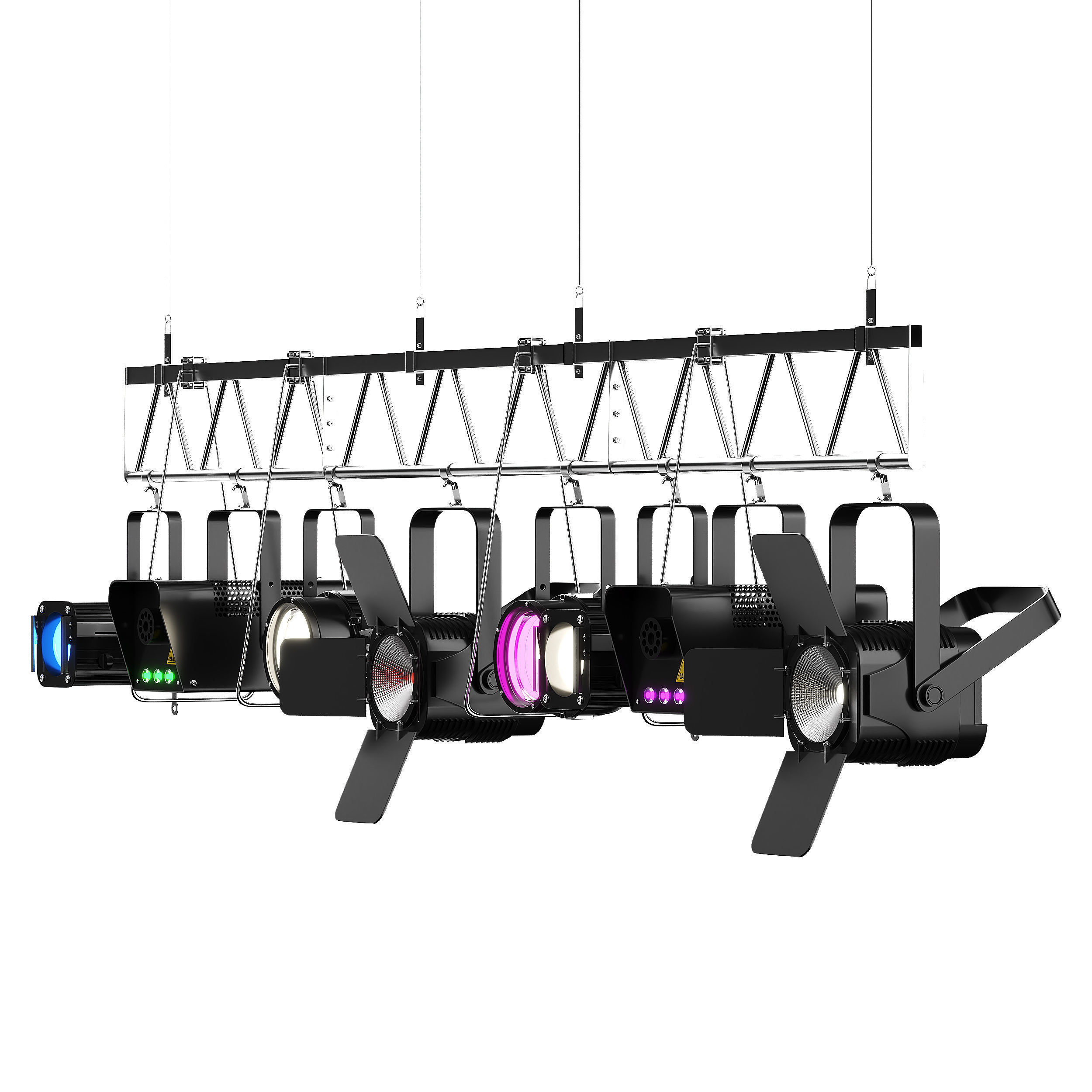 Soft theater farm with lighting equipment Low-poly 3D model_6