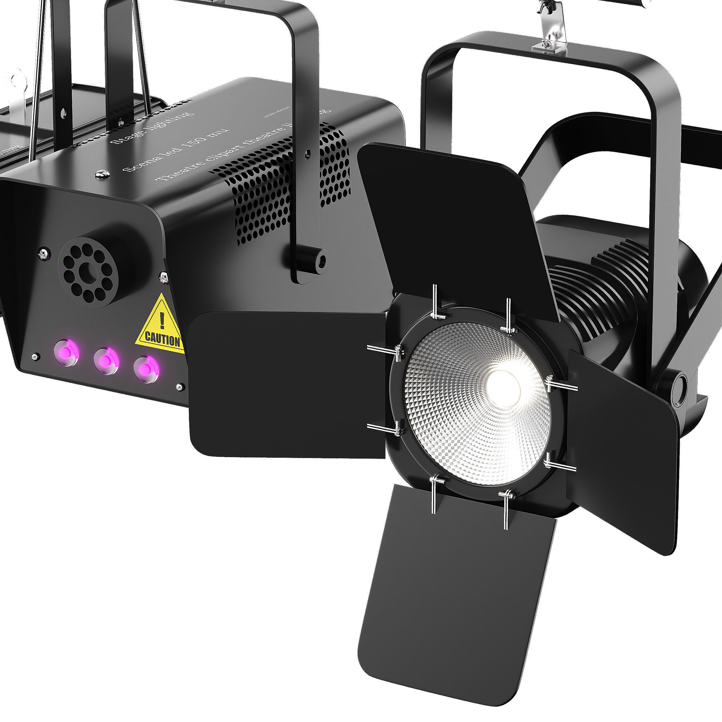 Soft theater farm with lighting equipment Low-poly 3D model_23