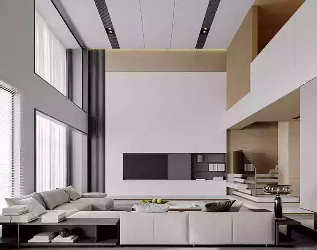 Modern villa rendering