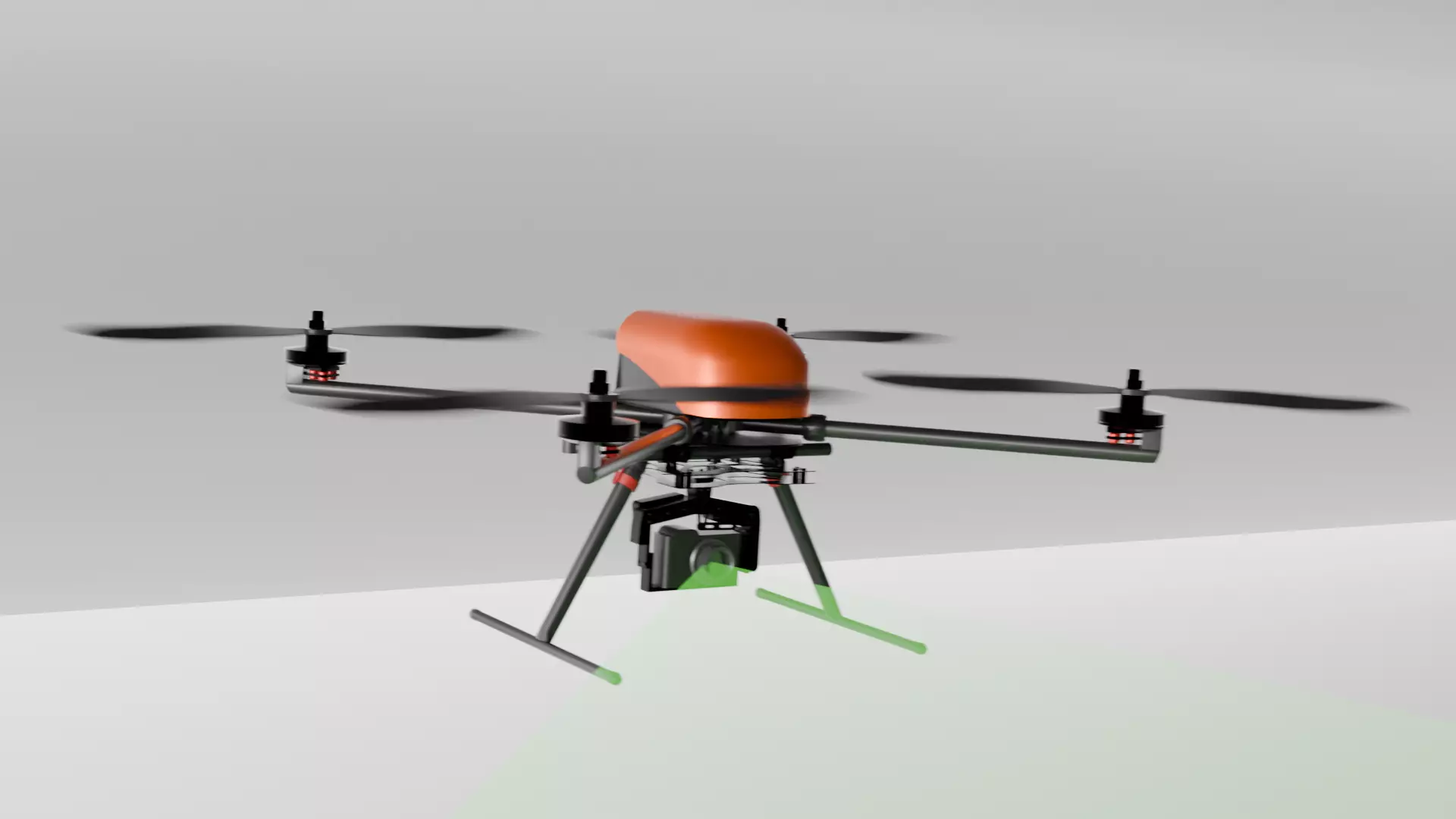 3d animation of a geolocation copter Low-poly 3D model_0