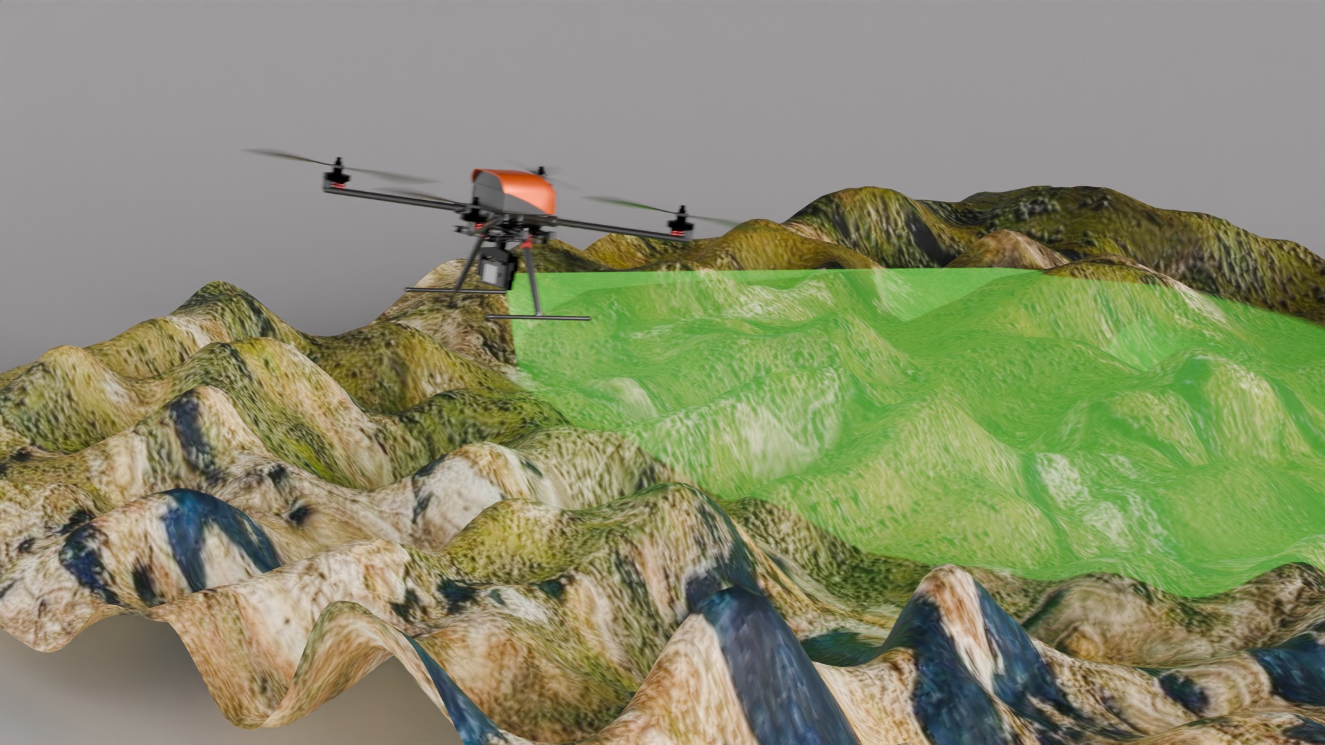 3d animation of a geolocation copter Low-poly 3D model_5