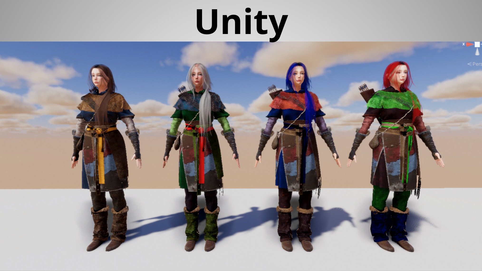 Snow Girl - Game Ready Low-poly 3D model_12