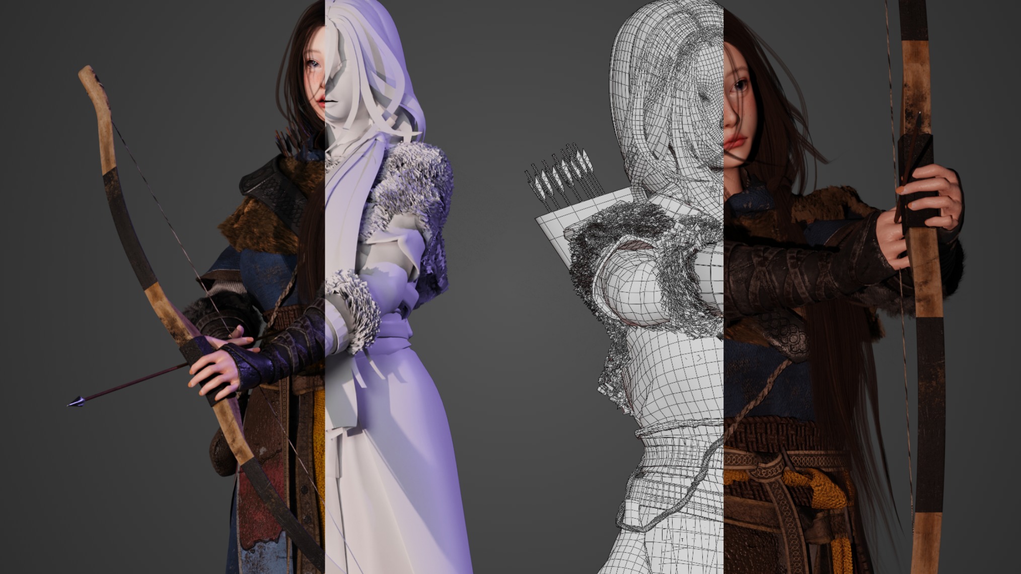 Snow Girl - Game Ready Low-poly 3D model_7