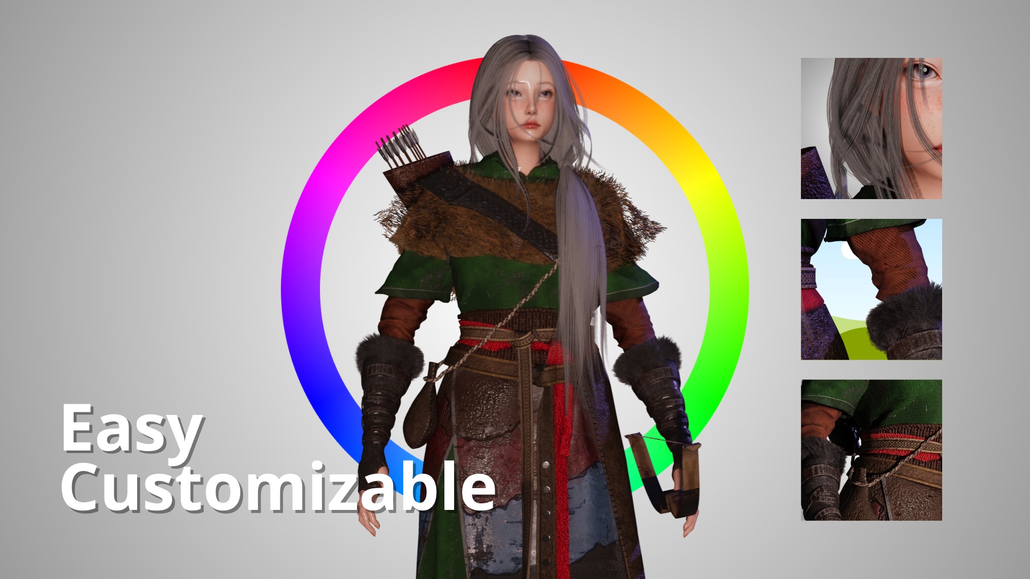 Snow Girl - Game Ready Low-poly 3D model_5