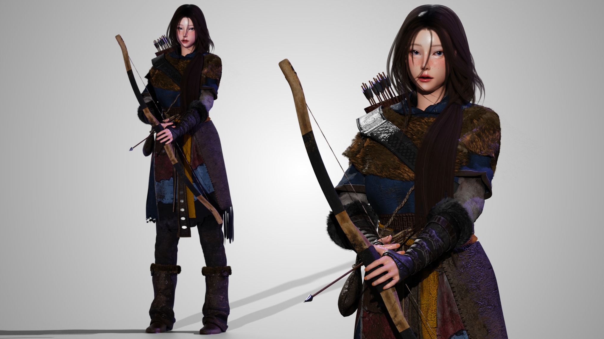 Snow Girl - Game Ready Low-poly 3D model_2