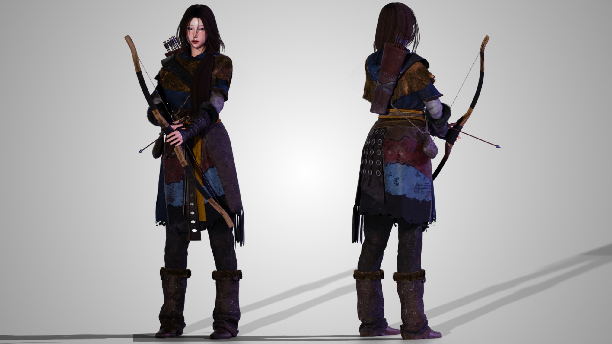 Snow Girl - Game Ready Low-poly 3D model_3