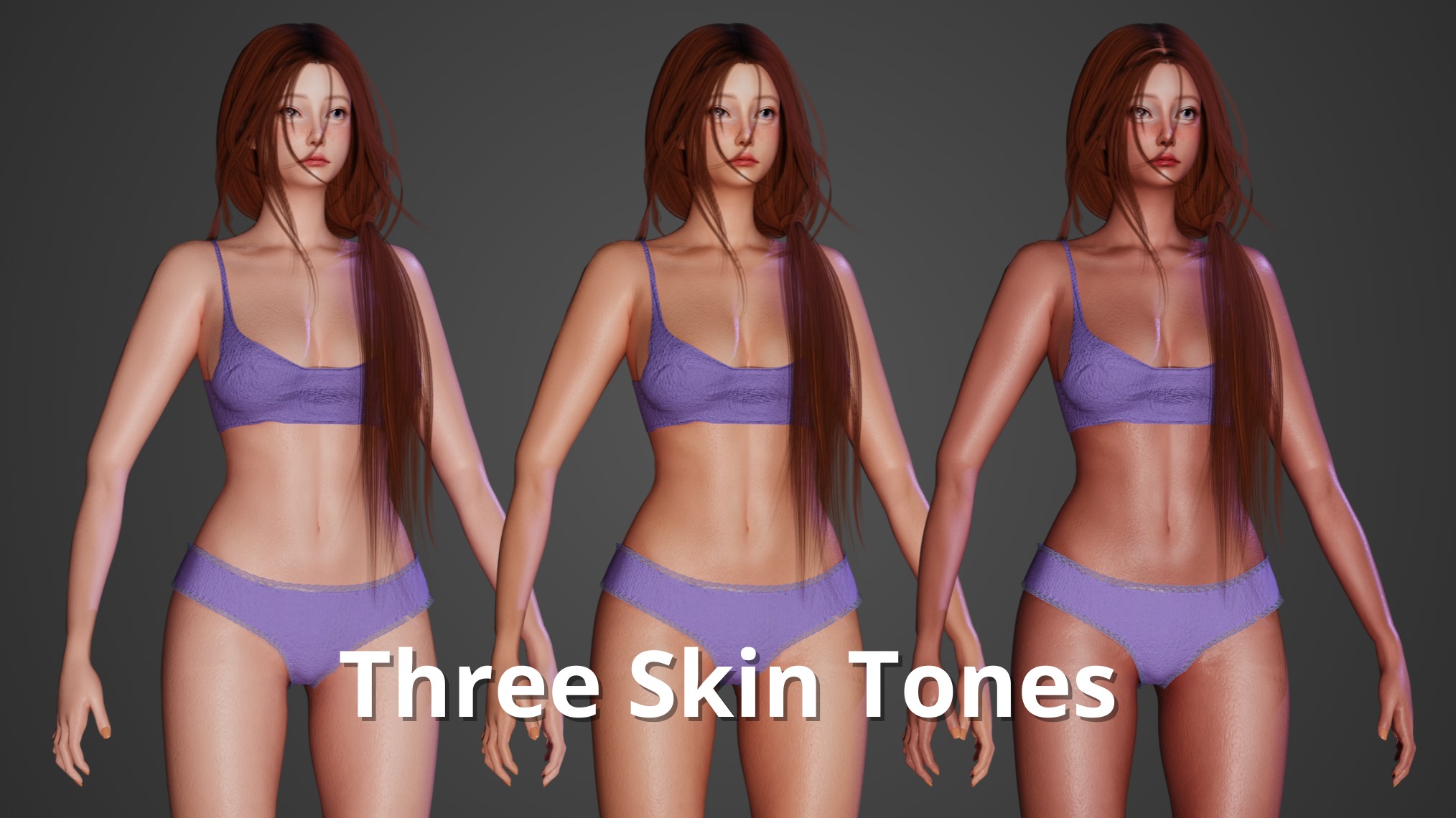 Snow Girl - Game Ready Low-poly 3D model_6