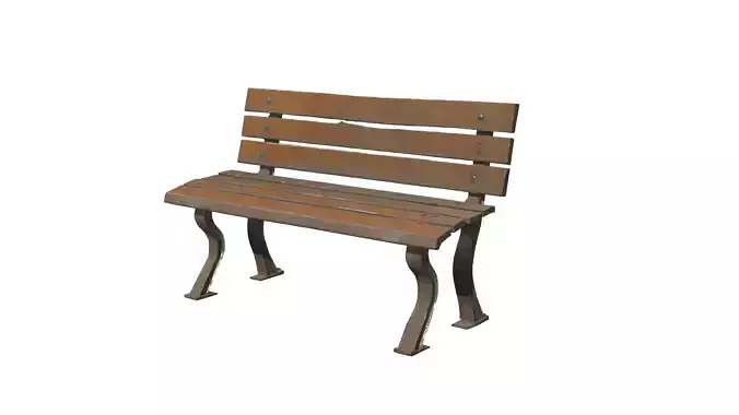 3D Model Old Park Bench