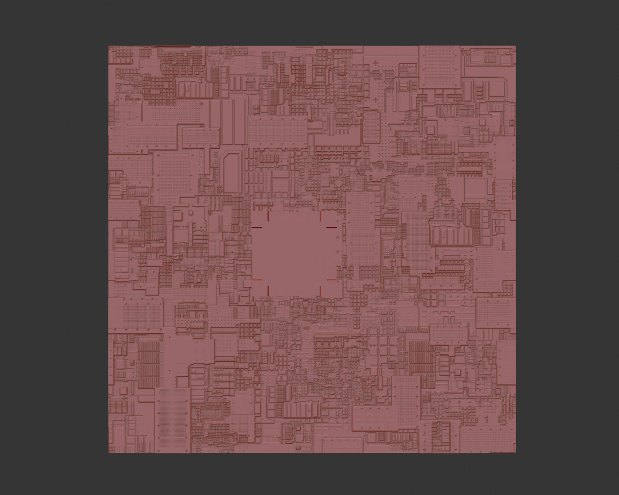 Quantum Computer Processor Artificial Intelligence Chip 3D model_5