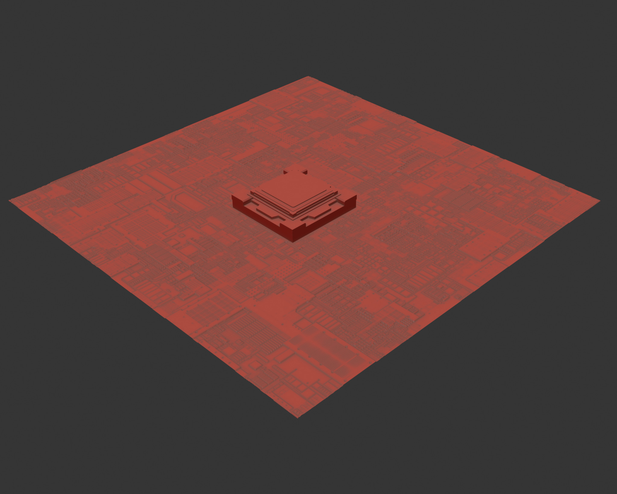 Quantum Computer Processor Artificial Intelligence Chip 3D model_4