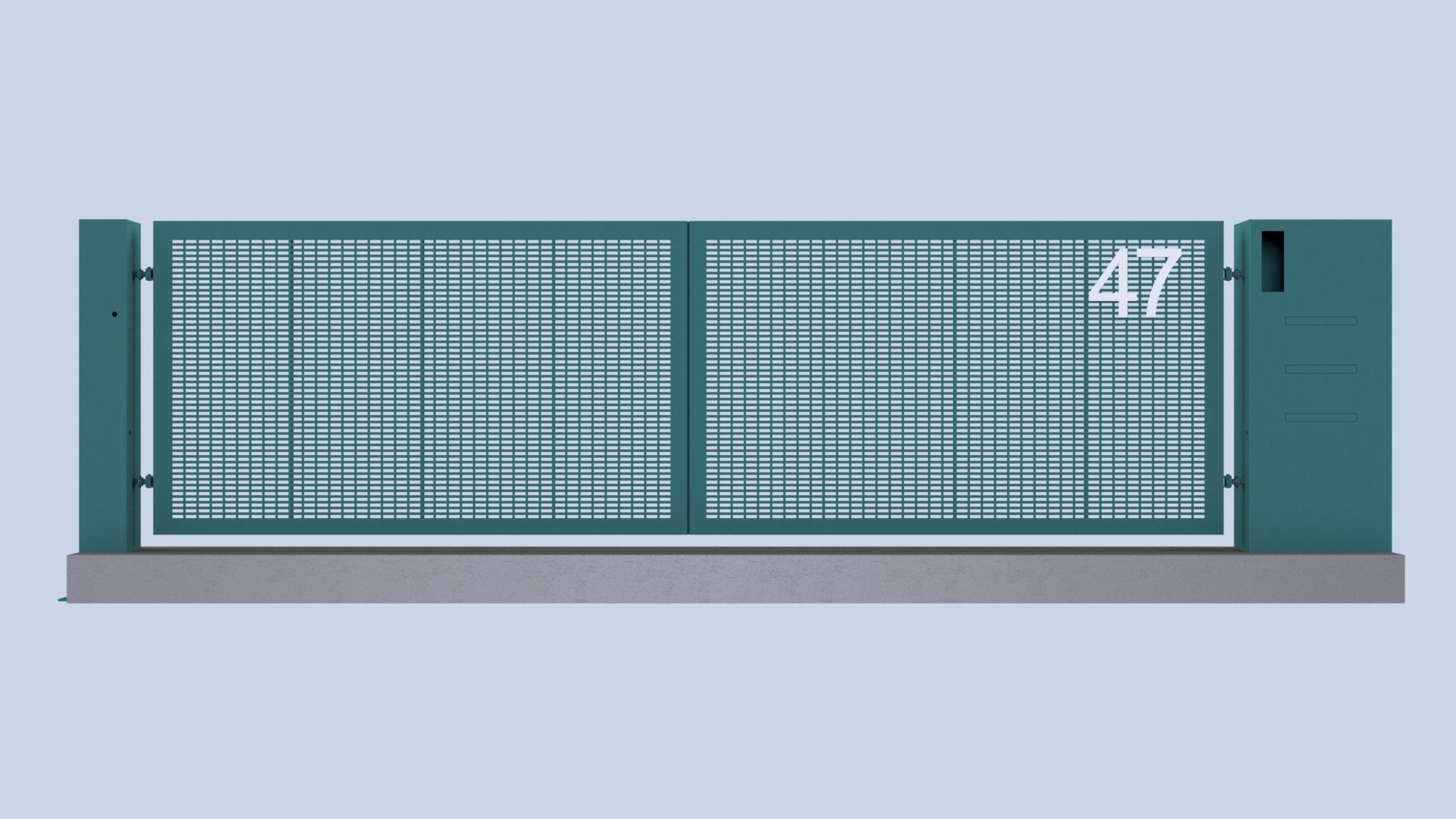 Modern Turnable Gate Low-poly 3D model_1