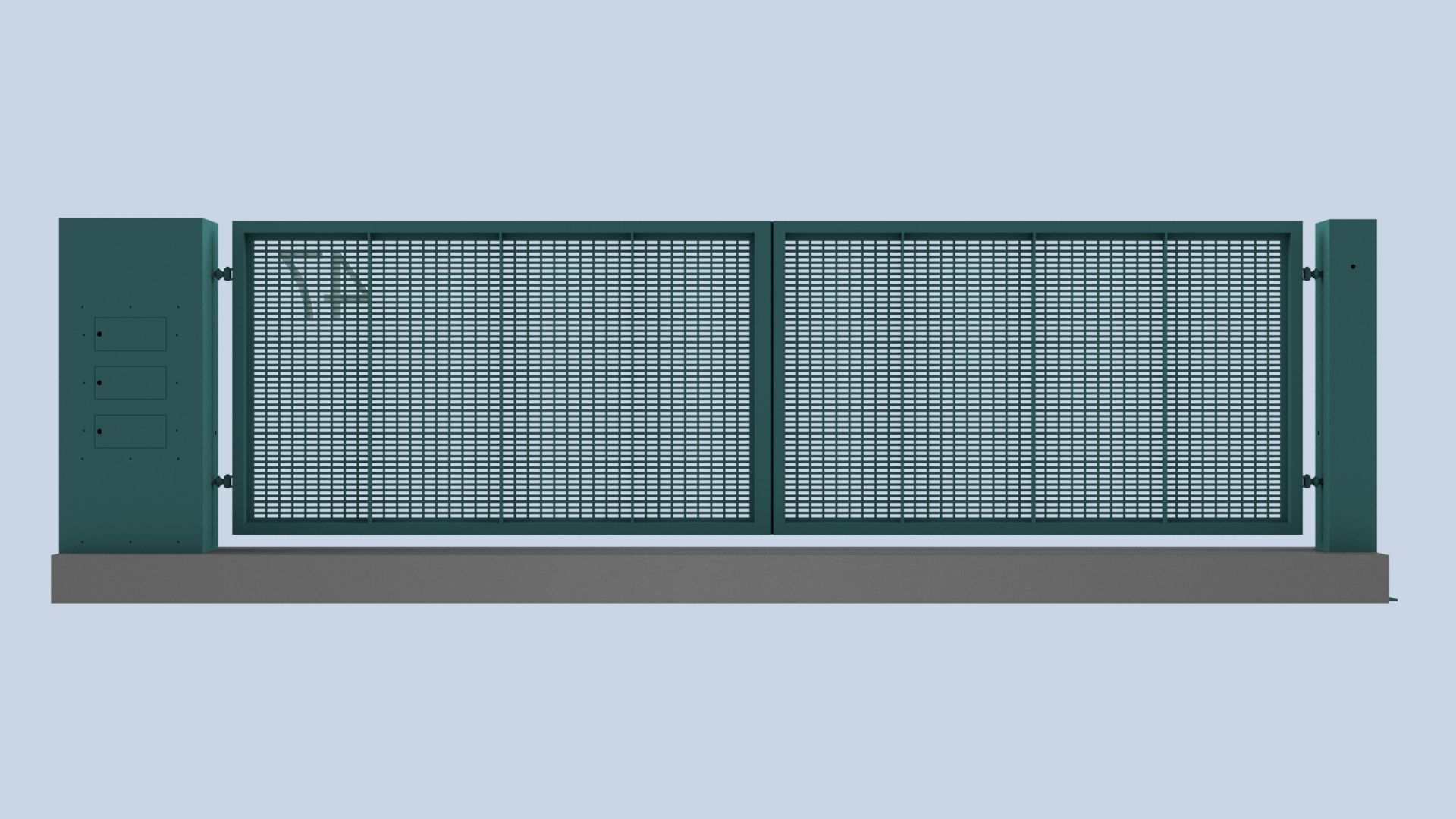 Modern Turnable Gate Low-poly 3D model_2