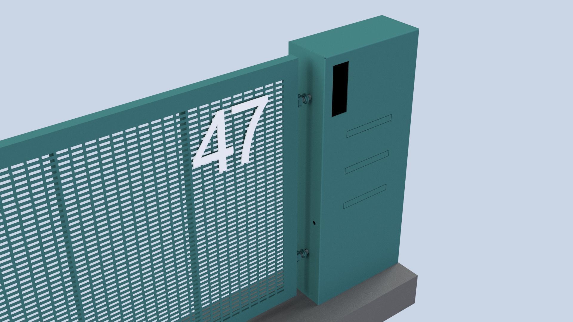 Modern Turnable Gate Low-poly 3D model_5