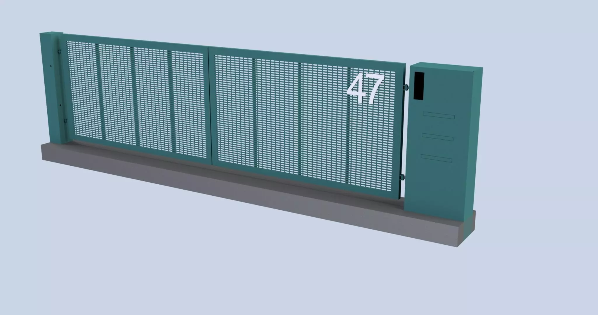Modern Turnable Gate Low-poly 3D model_0