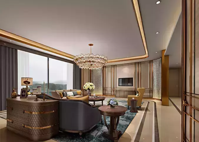 Luxury living room interior