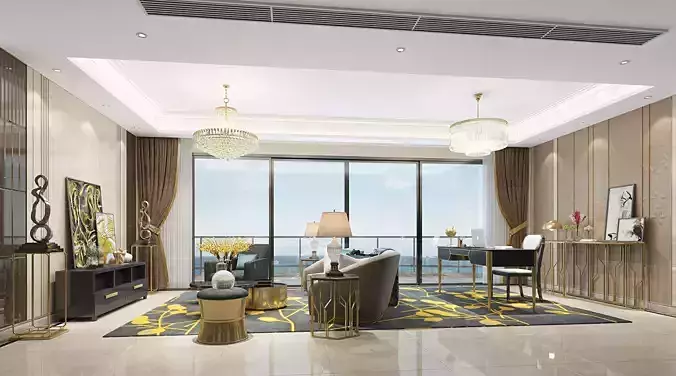 Luxury living room interior