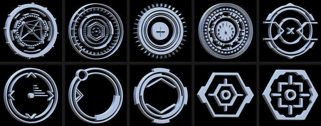 150 Sci-fi Hologram Base Mesh Pack 3D model_18