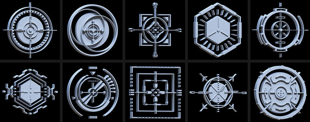 150 Sci-fi Hologram Base Mesh Pack 3D model_14